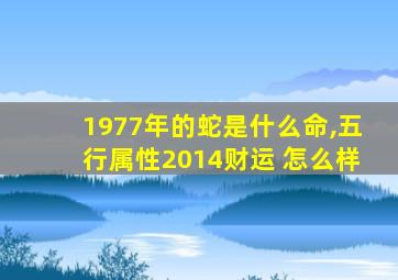 1977年的蛇是什么命,五行属性2014财运 怎么样